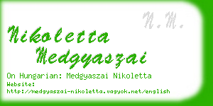 nikoletta medgyaszai business card